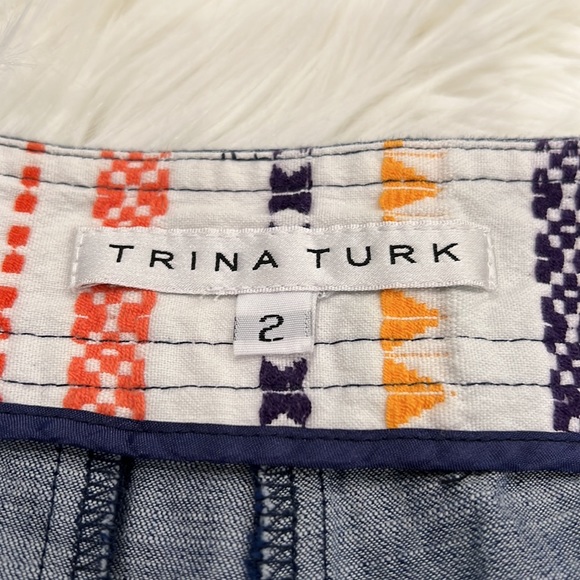 Trina Turk Flat Waist Denim Shorts - Picture 4 of 5